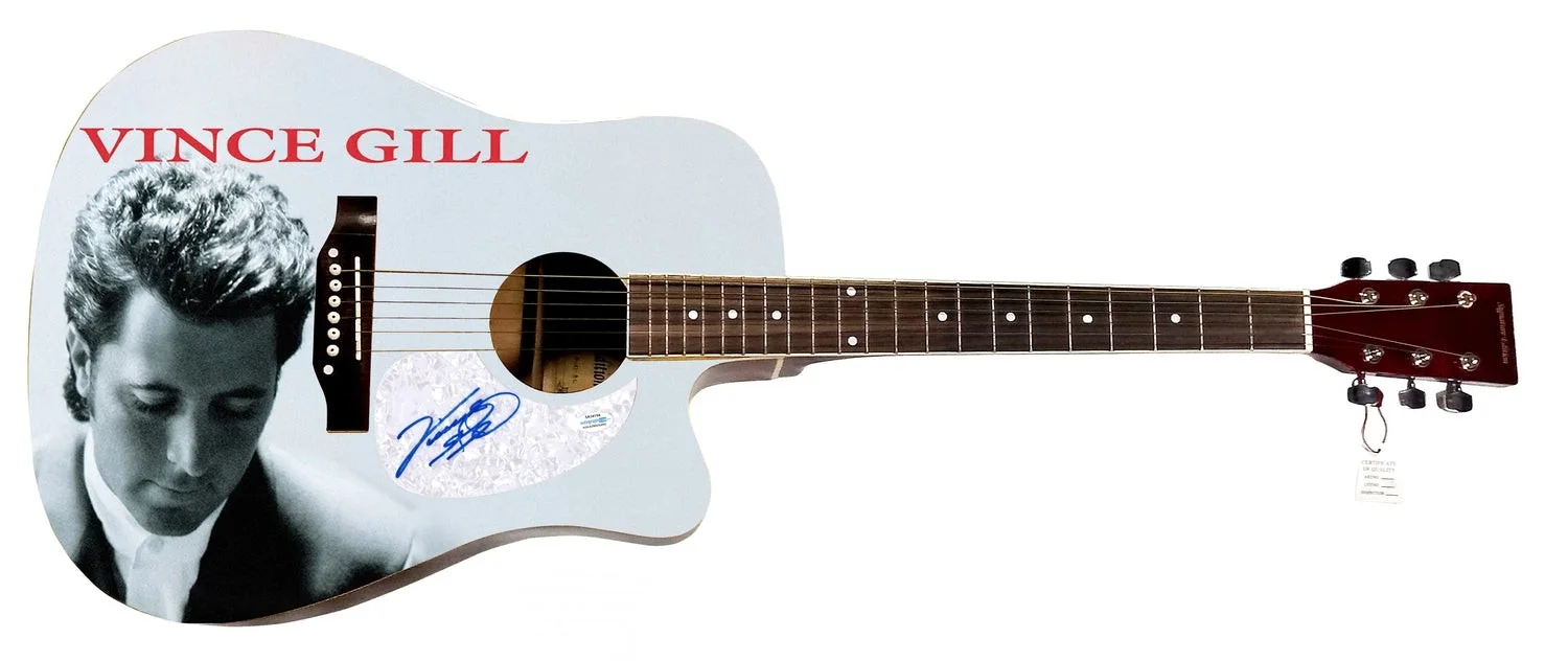 Vince Gill Signed Custom Graphics 1/1 Acoustic Guitar ACOA, image 2