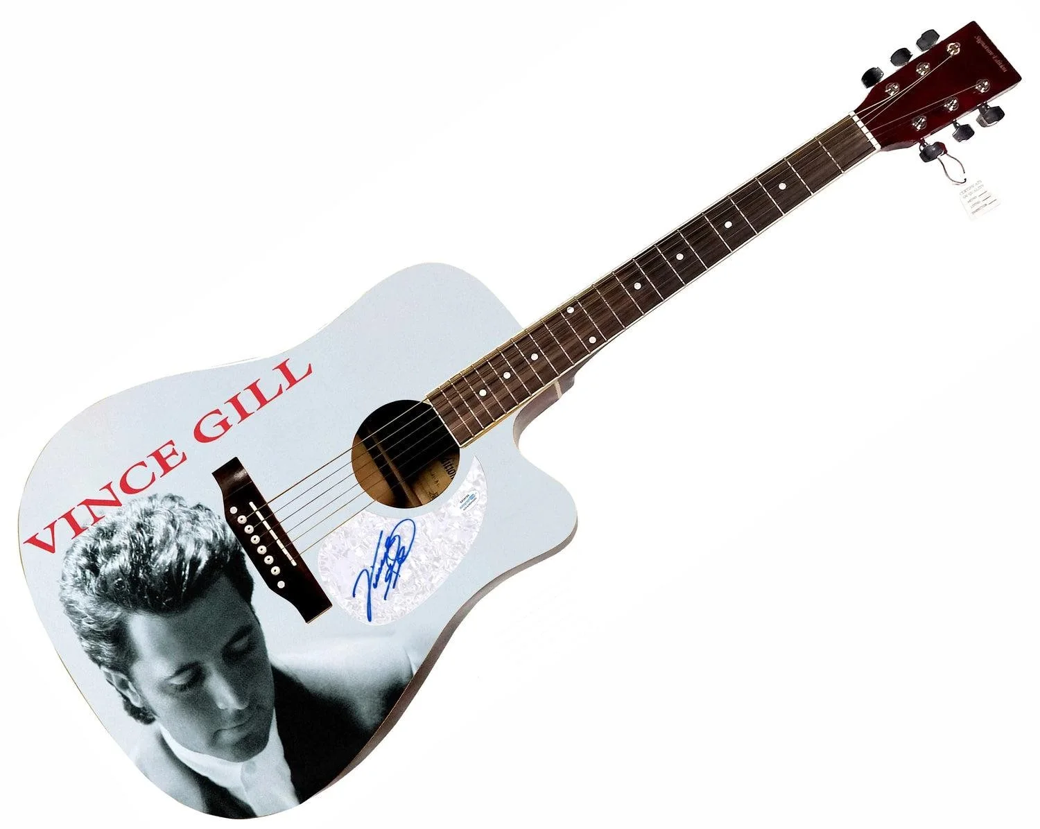 Vince Gill Signed Custom Graphics 1/1 Acoustic Guitar ACOA, image 3
