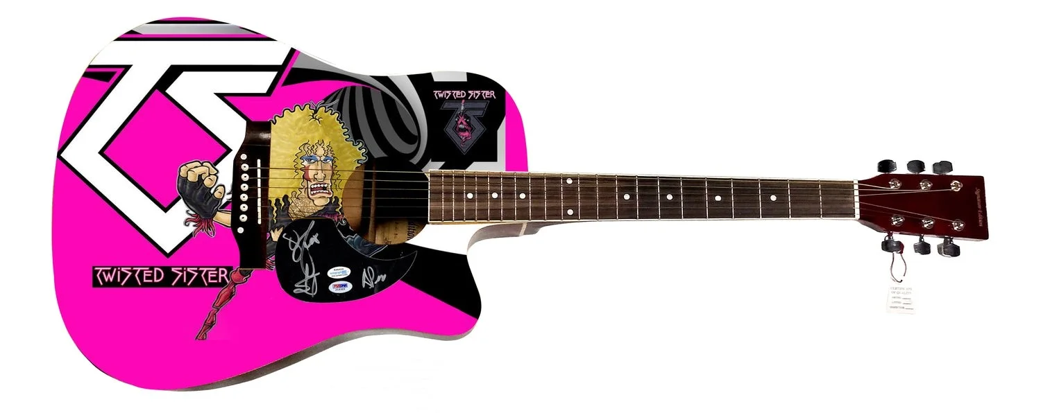 Twisted Sister Signed 1:1 Signature Edition Graphics Photo Guitar ACOA PSA, изображение 2