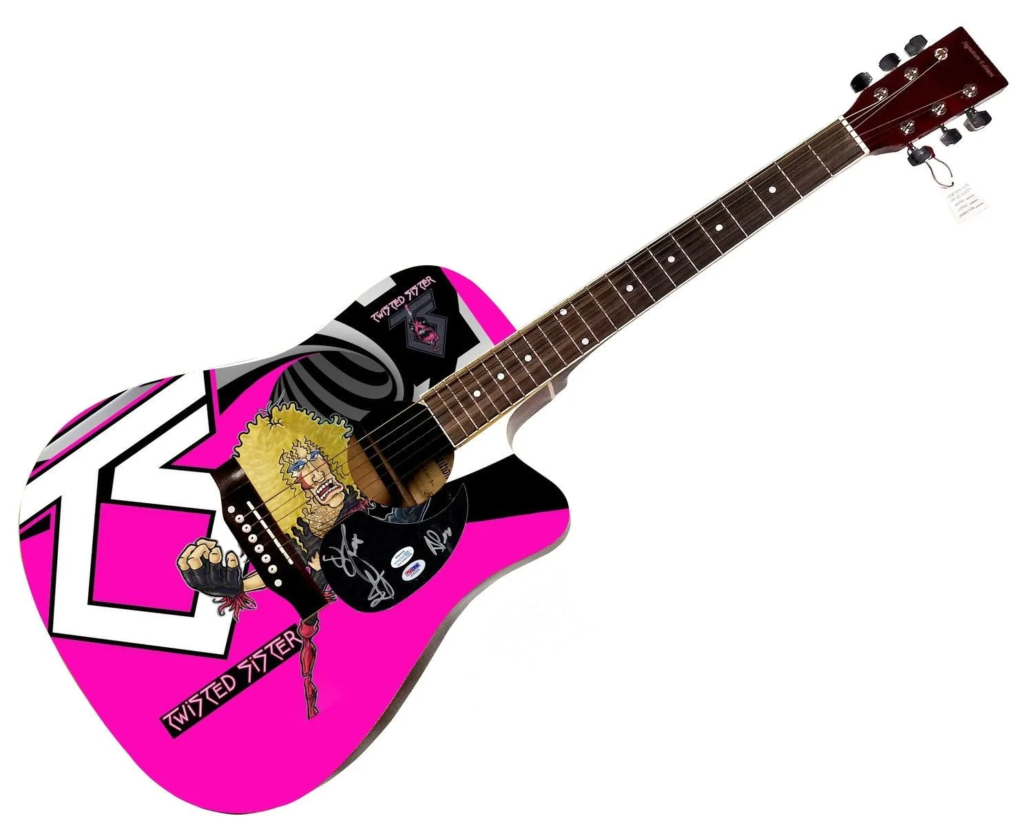 Twisted Sister Signed 1:1 Signature Edition Graphics Photo Guitar ACOA PSA, изображение 3