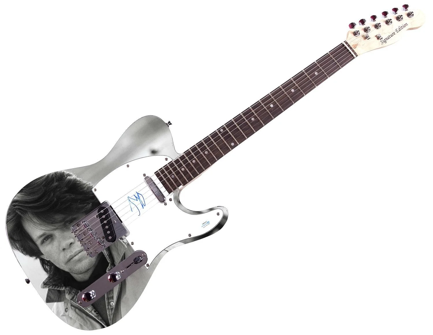 John Cougar Mellencamp Signed 1/1 Custom Graphics Guitar ACOA, image 3