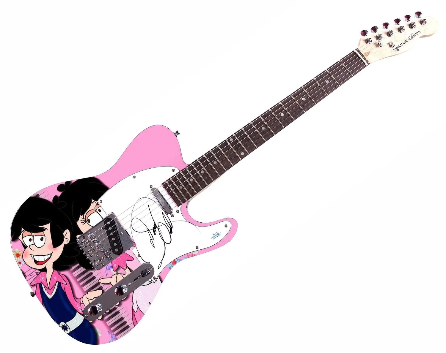 Donnie Osmond Signed Custom 1/1 Graphics Photo Guitar ACOA, image 3