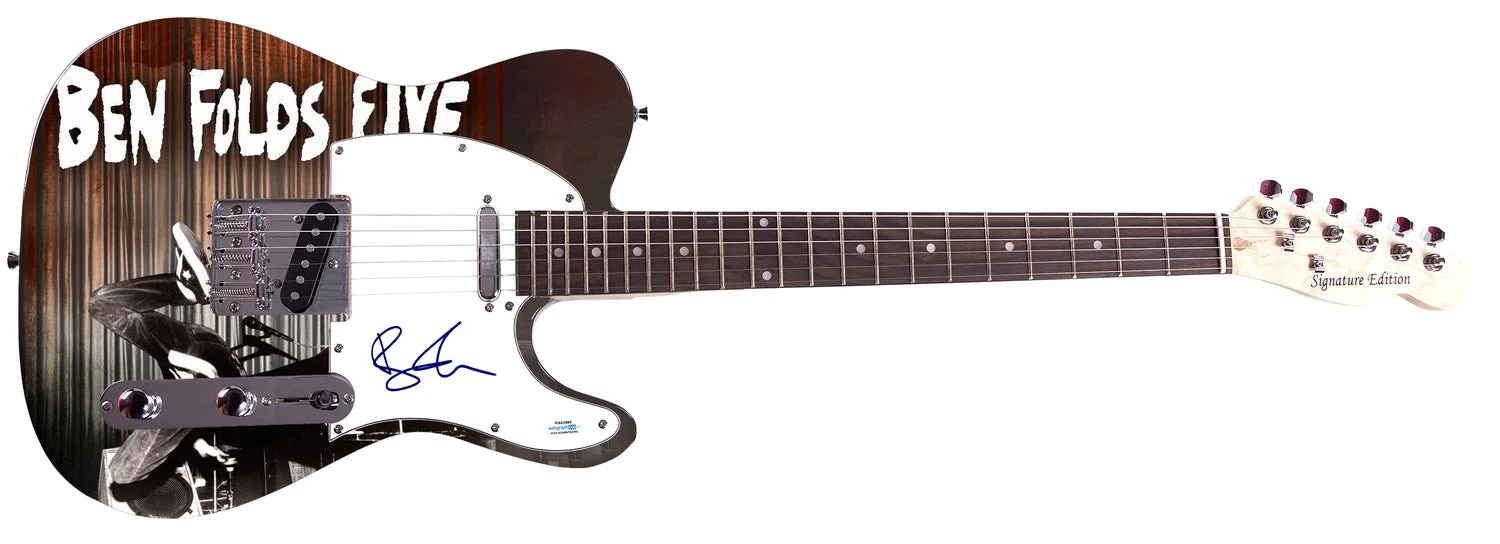 Ben Folds Signed Custom 1/1 Graphics Photo Guitar ACOA, image 2