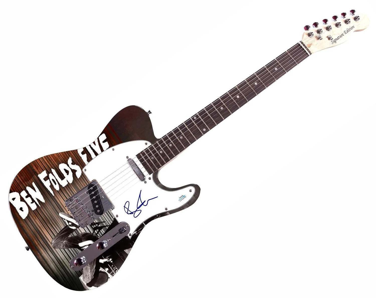 Ben Folds Signed Custom 1/1 Graphics Photo Guitar ACOA, image 3