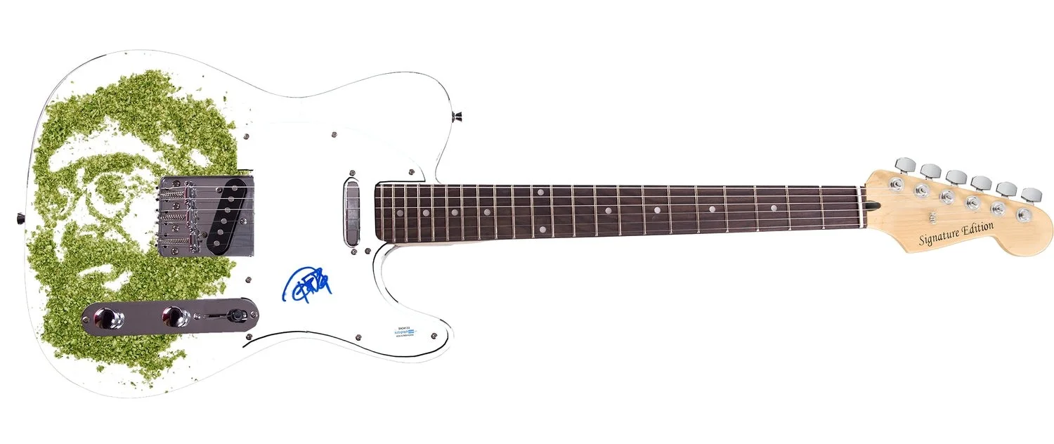 Cheech And Chong Tommy Signed Weed 420 Pot Guitar ACOA, image 2