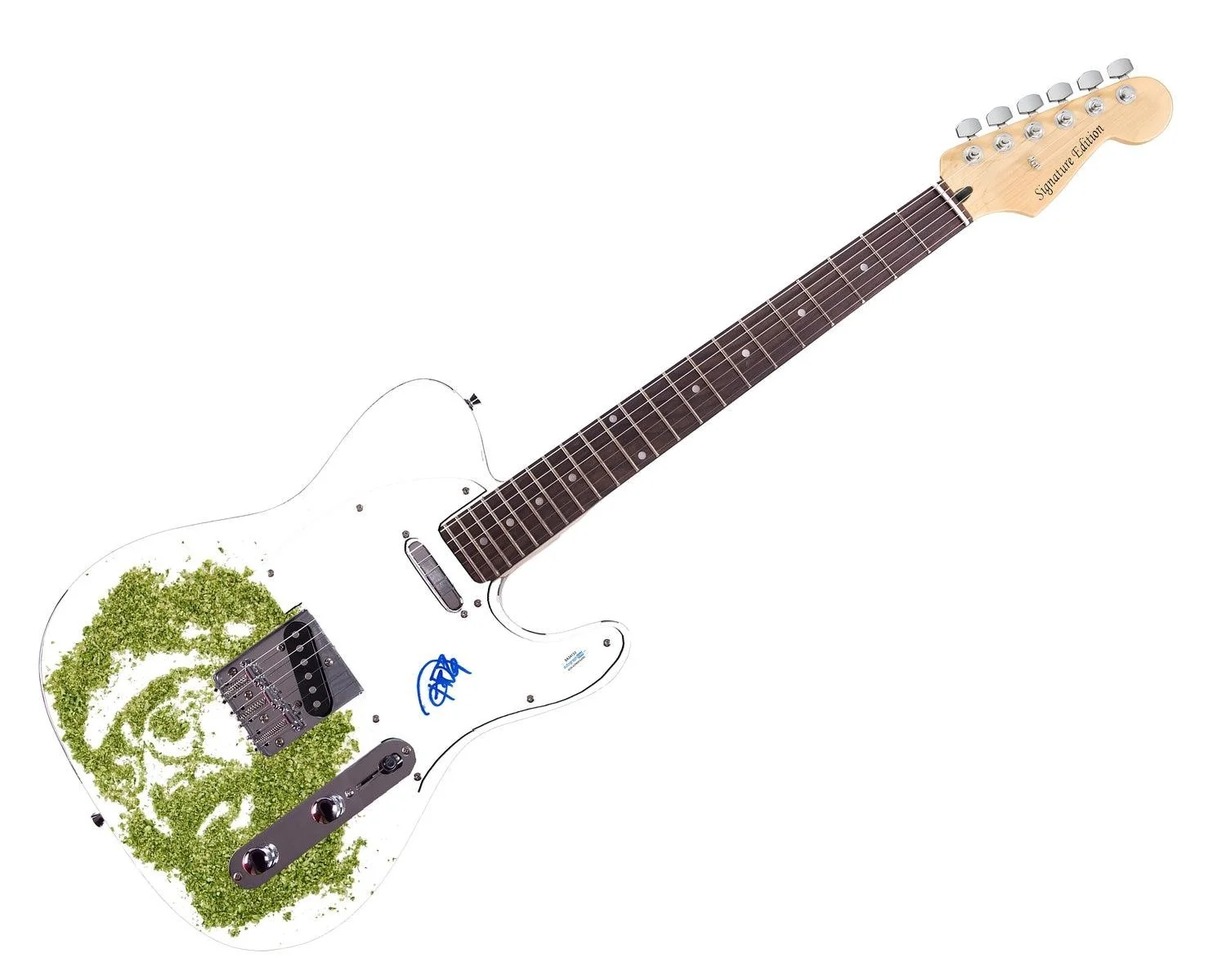 Cheech And Chong Tommy Signed Weed 420 Pot Guitar ACOA, image 3