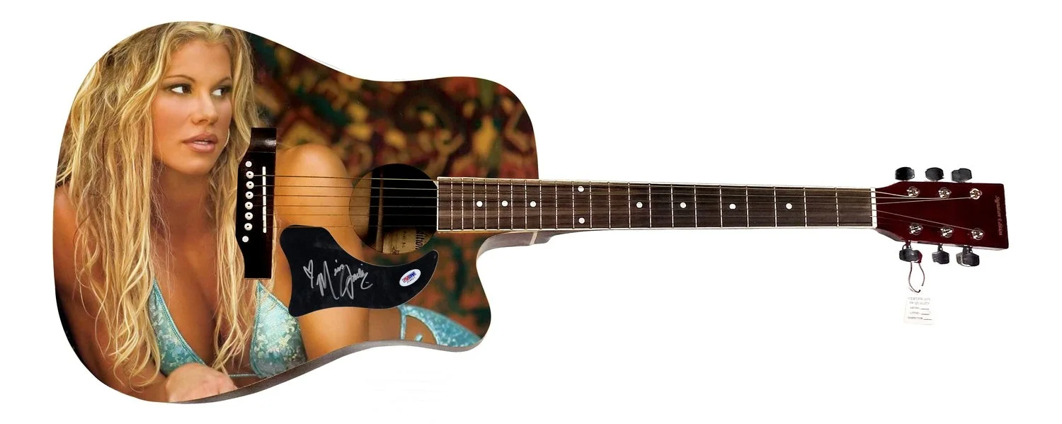WWE Miss Jackie Signed 1/1 Custom Graphics Photo WWF Guitar PSA, image 2