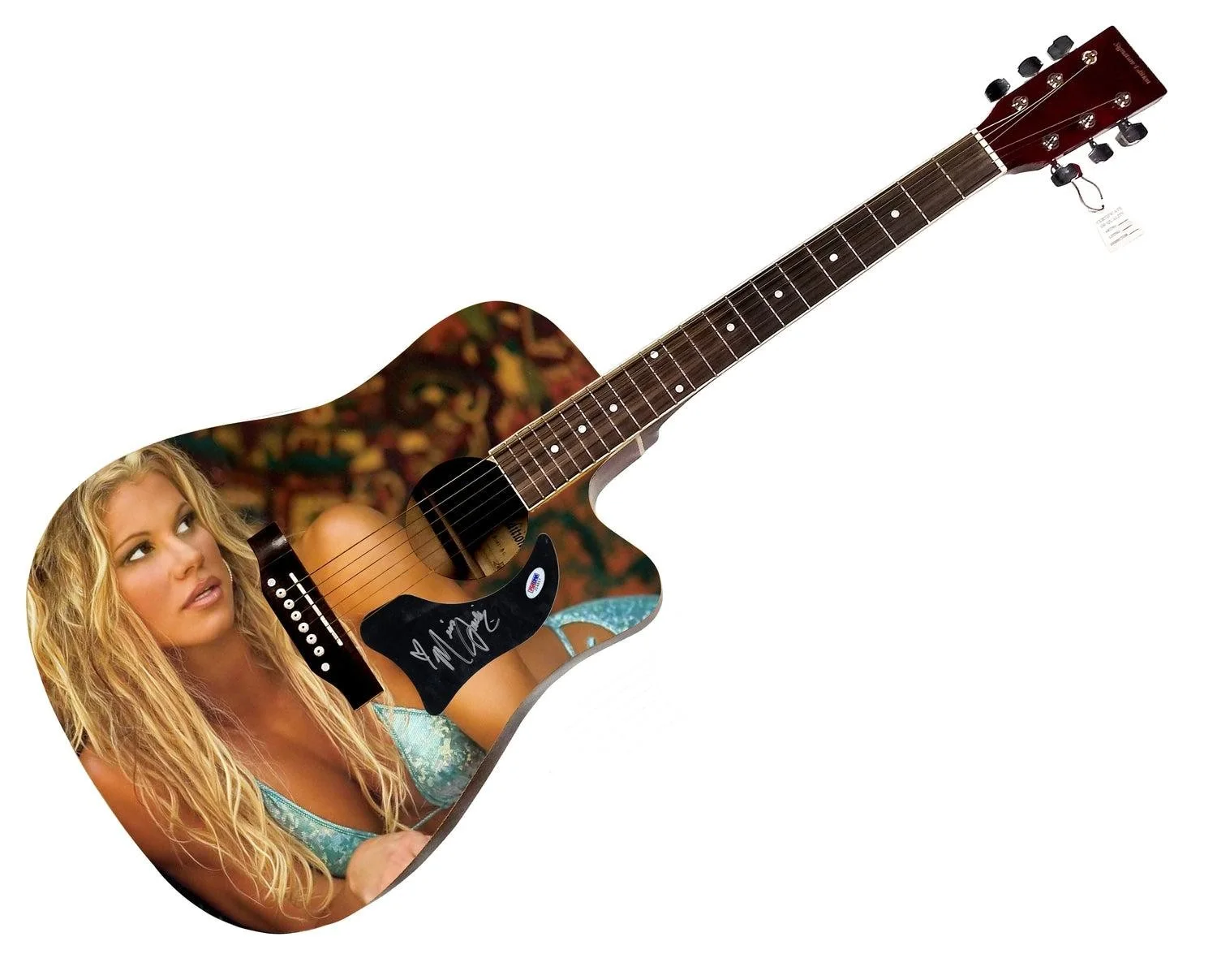 WWE Miss Jackie Signed 1/1 Custom Graphics Photo WWF Guitar PSA, image 3
