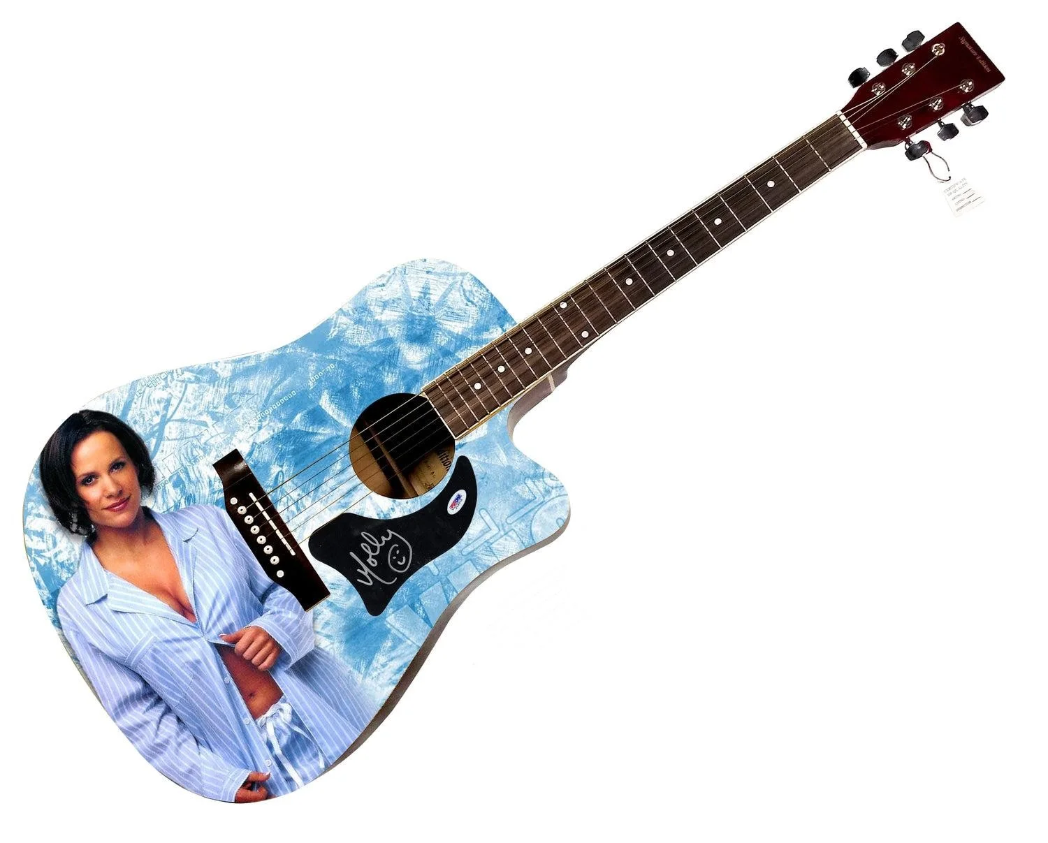 WWE Molly Holly Signed 1/1 Custom Graphics Photo WWF Guitar PSA, изображение 3