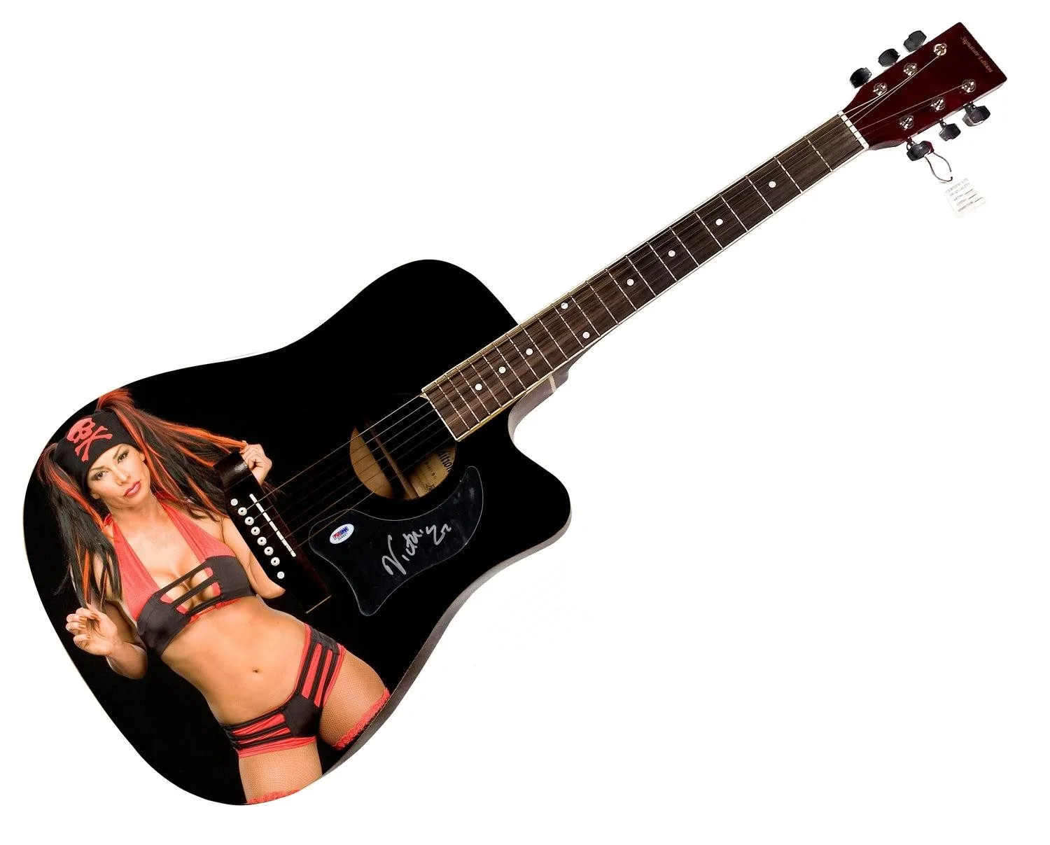 WWE Victoria Signed 1/1 Custom Graphics Photo WWF Guitar PSA, изображение 3