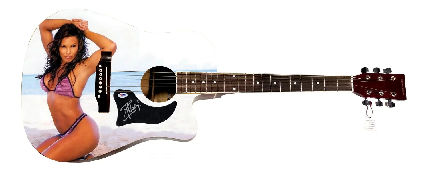 WWE Ivory Signed 1/1 Custom Graphics Photo WWF Guitar PSA, image 2