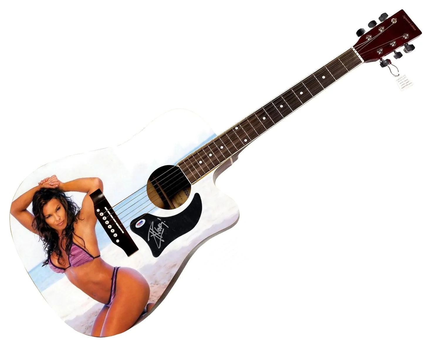 WWE Ivory Signed 1/1 Custom Graphics Photo WWF Guitar PSA, image 3