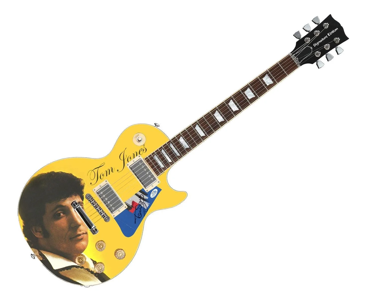 Tom Jones Signed Autographed Photo Graphics Guitar ACOA ACOA, image 3