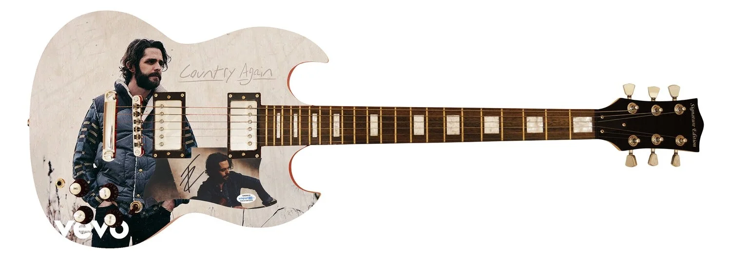 Thomas Rhett Country Again Signed Autographed Custom Photo Graphics Guitar ACOA, image 2