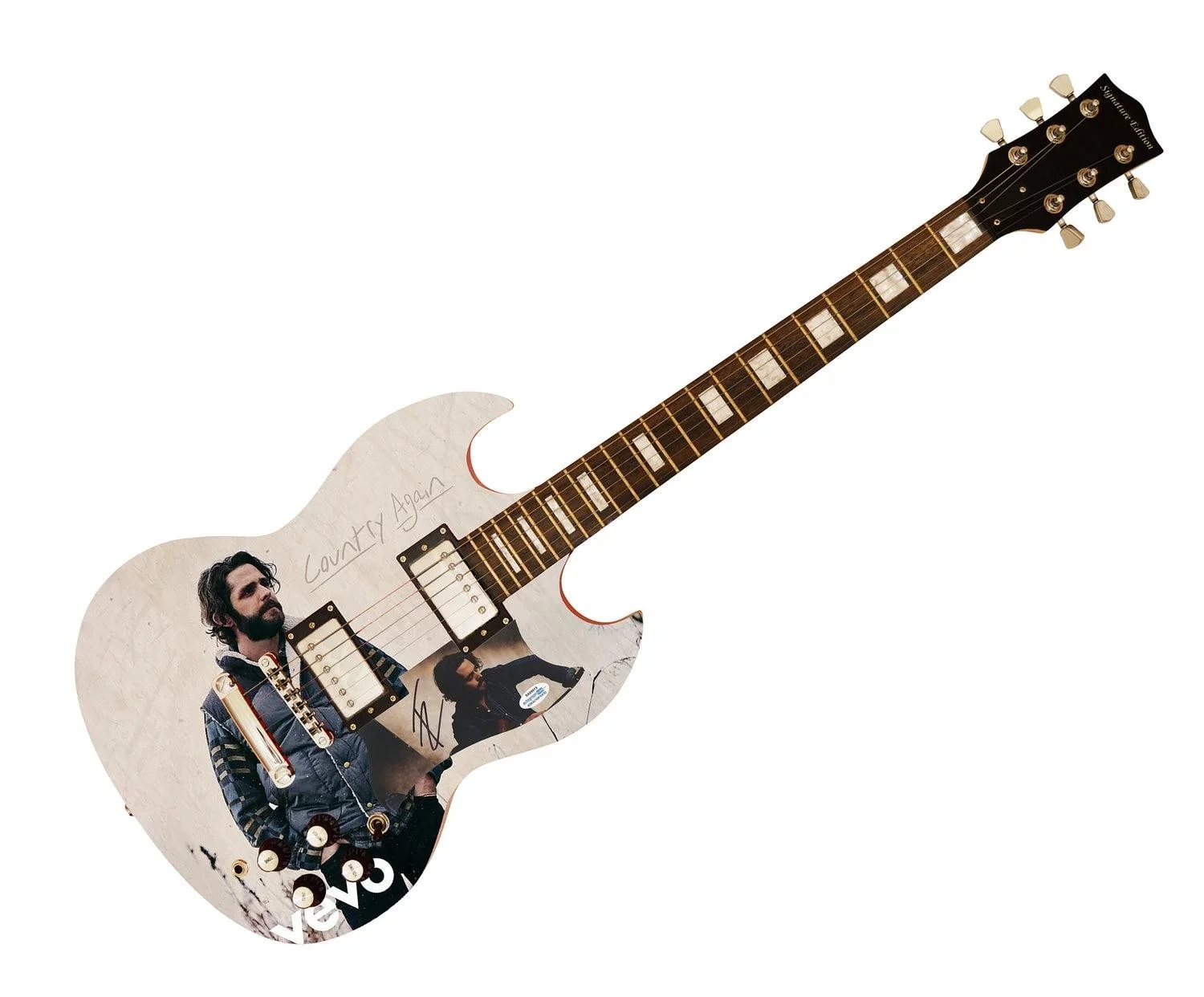 Thomas Rhett Country Again Signed Autographed Custom Photo Graphics Guitar ACOA, image 3