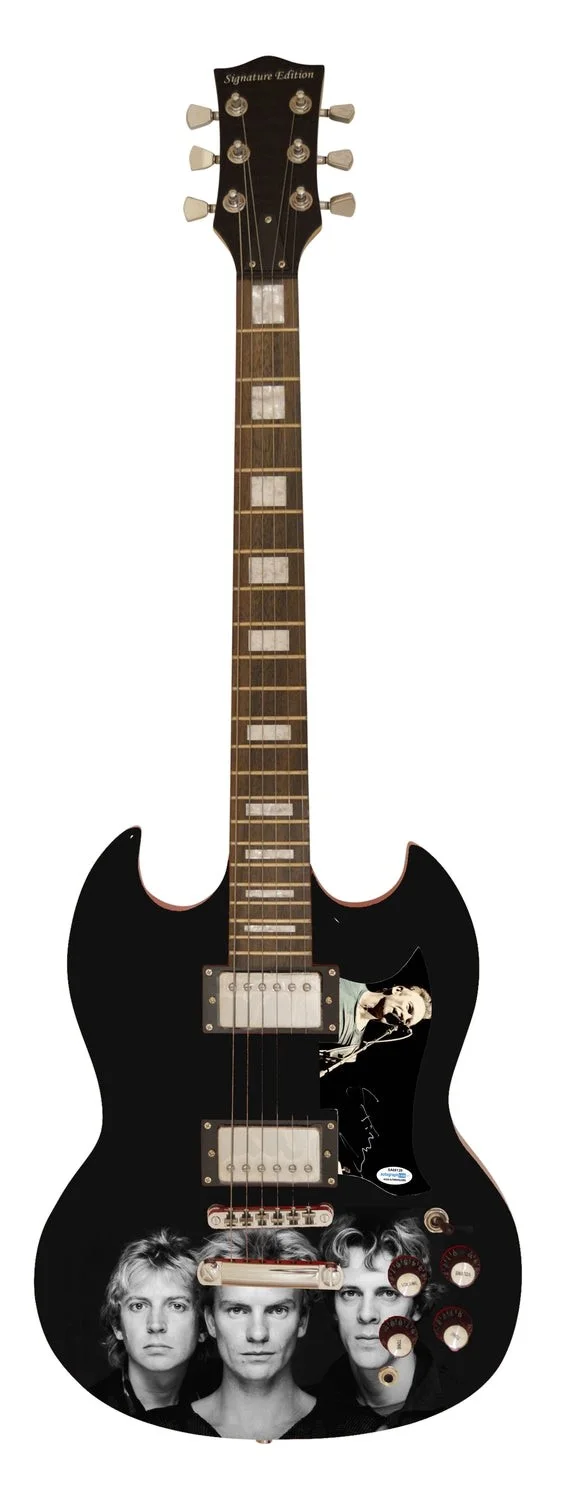 Sting Signed Autographed Photo Graphics Guitar ACOA ACOA, image 2
