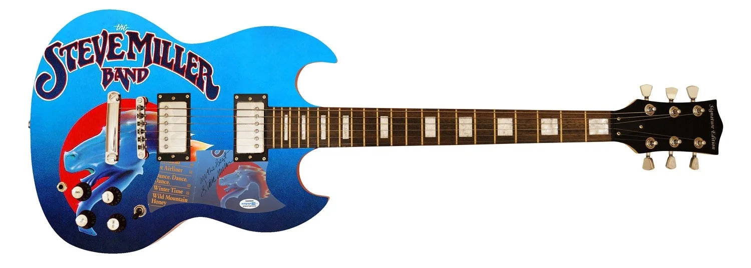 Steve Miller Signed Autographed Custom Photo Graphics Guitar ACOA ACOA, image 2