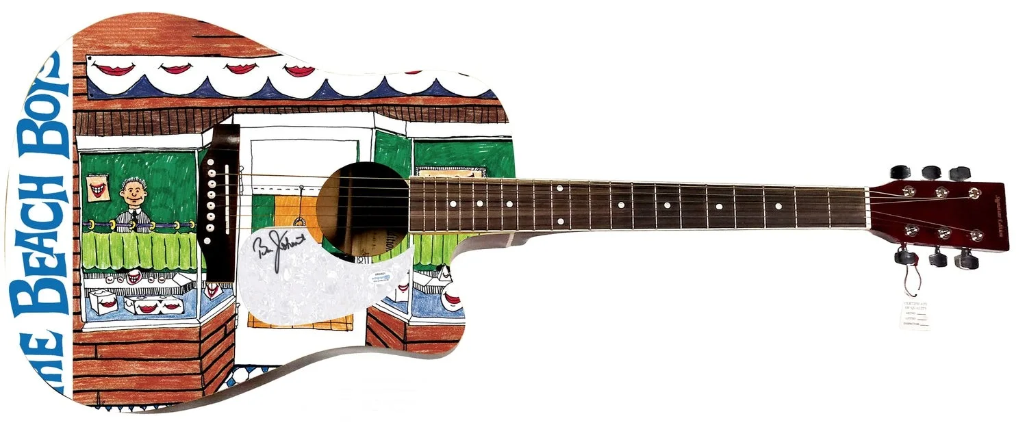 The Beach Boys Bruce Johnston Signed 1/1 Custom Graphics Acoustic Guitar, изображение 2