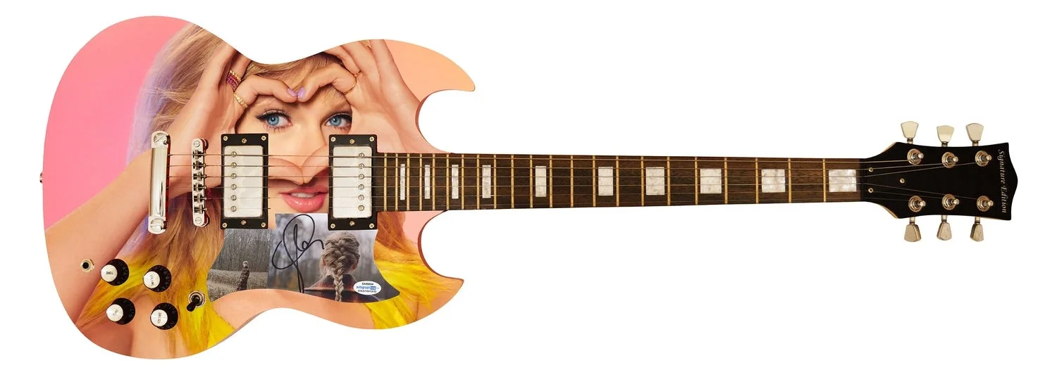 Taylor Swift Evermore Signed Autographed Custom Photo Graphics Guitar ACOA ACOA, изображение 2
