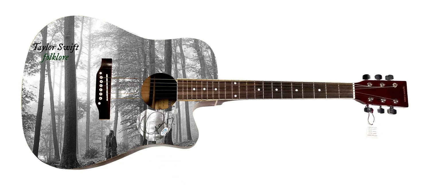 Taylor Swift Signed Graphics Guitar w Shadowbox Display Case ACOA, image 2