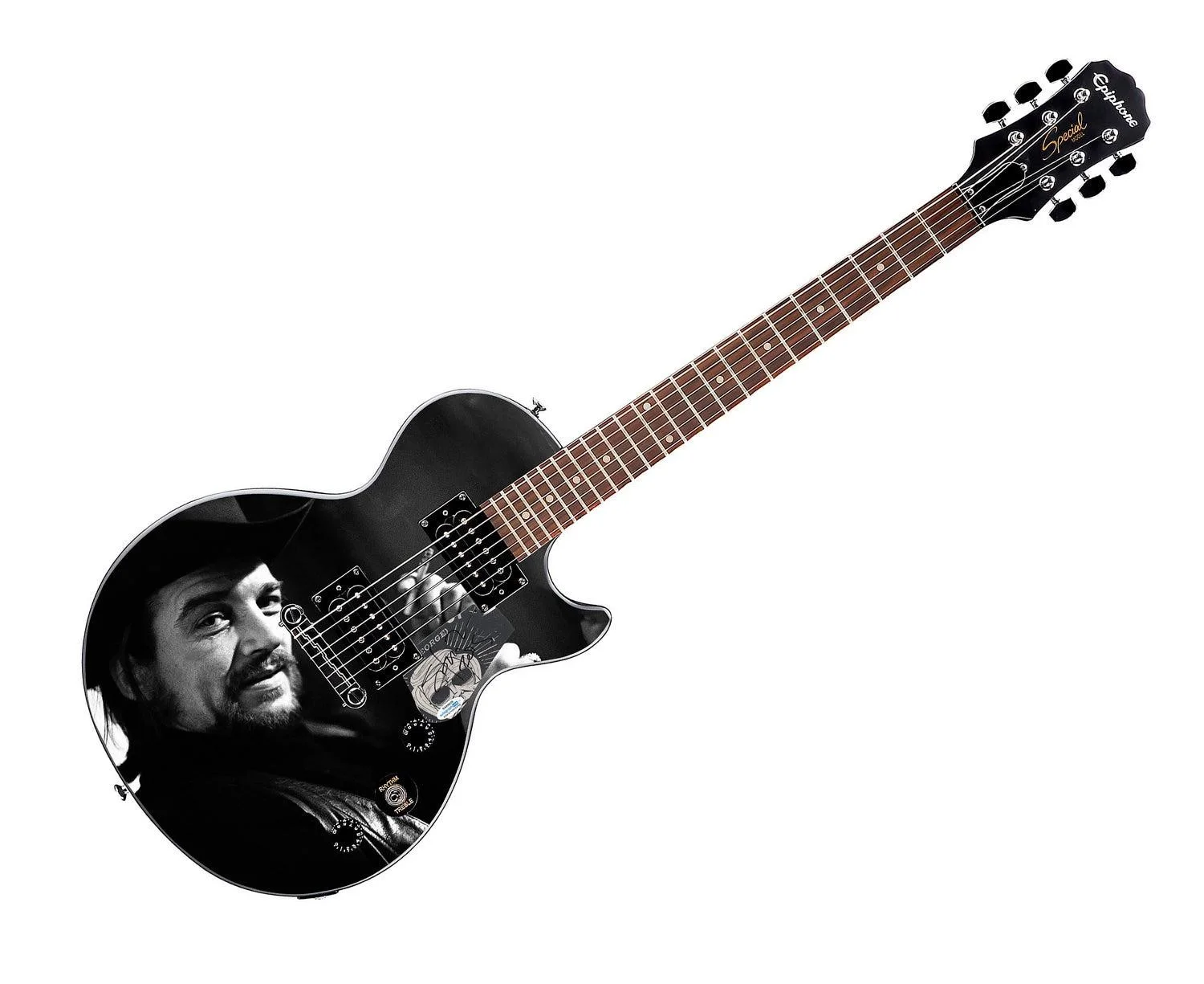 Shooter Jennings Signed Gibson Epiphone Les Paul Photo Graphics Guitar ACOA, image 3