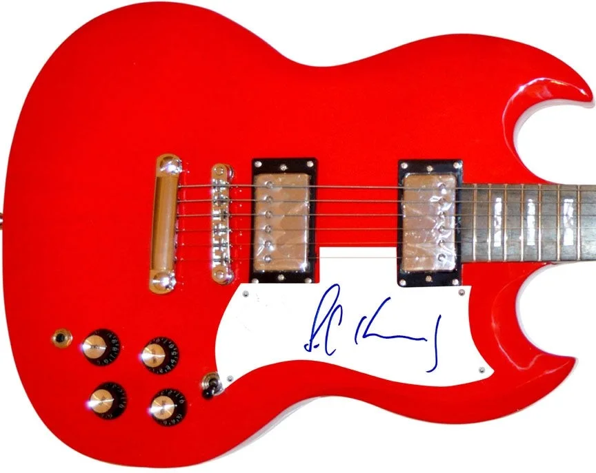 Ted Kennedy Signed Autographed Red Guitar, image 2