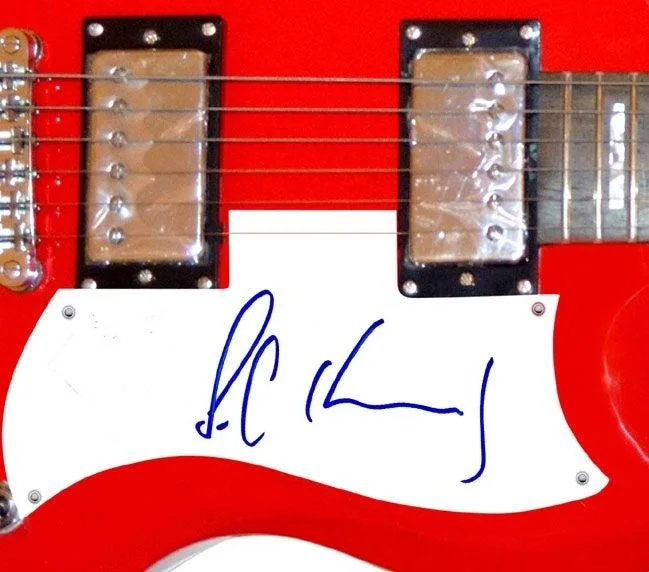 Ted Kennedy Signed Autographed Red Guitar, image 3