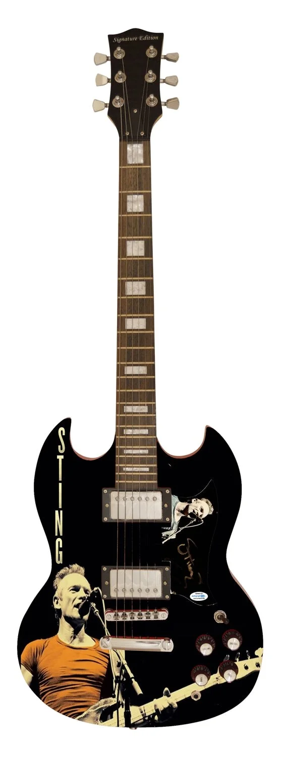 Sting Signed Autographed Photo Graphics Guitar ACOA ACOA, image 2