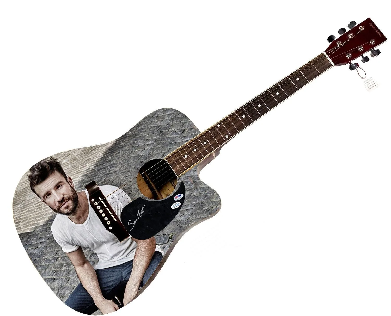 Sam Hunt Signed 1:1 Signature Edition Graphics Photo Guitar ACOA PSA, изображение 3