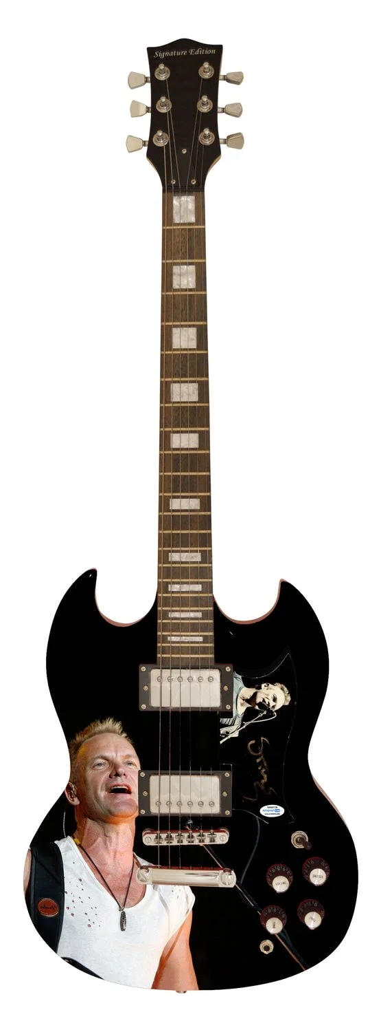 Sting Signed Autographed Photo Graphics Guitar ACOA ACOA, изображение 2