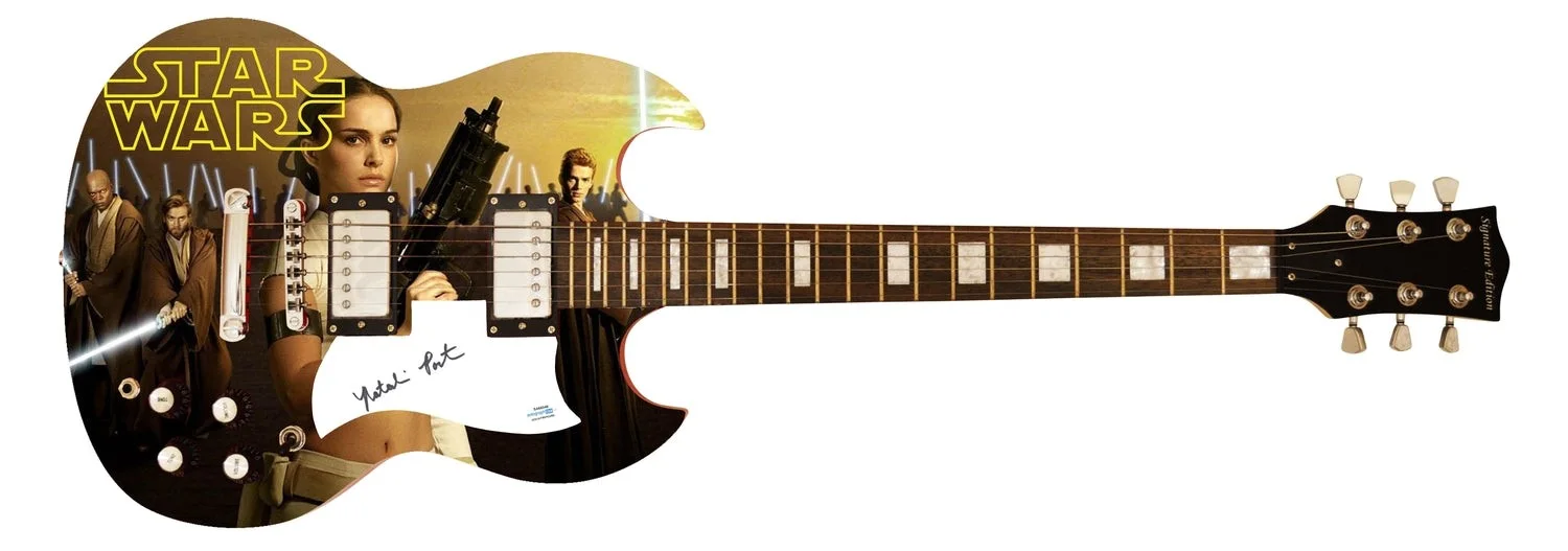 Star Wars Natalie Portman Signed Custom Photo Graphics Guitar ACOA, изображение 2