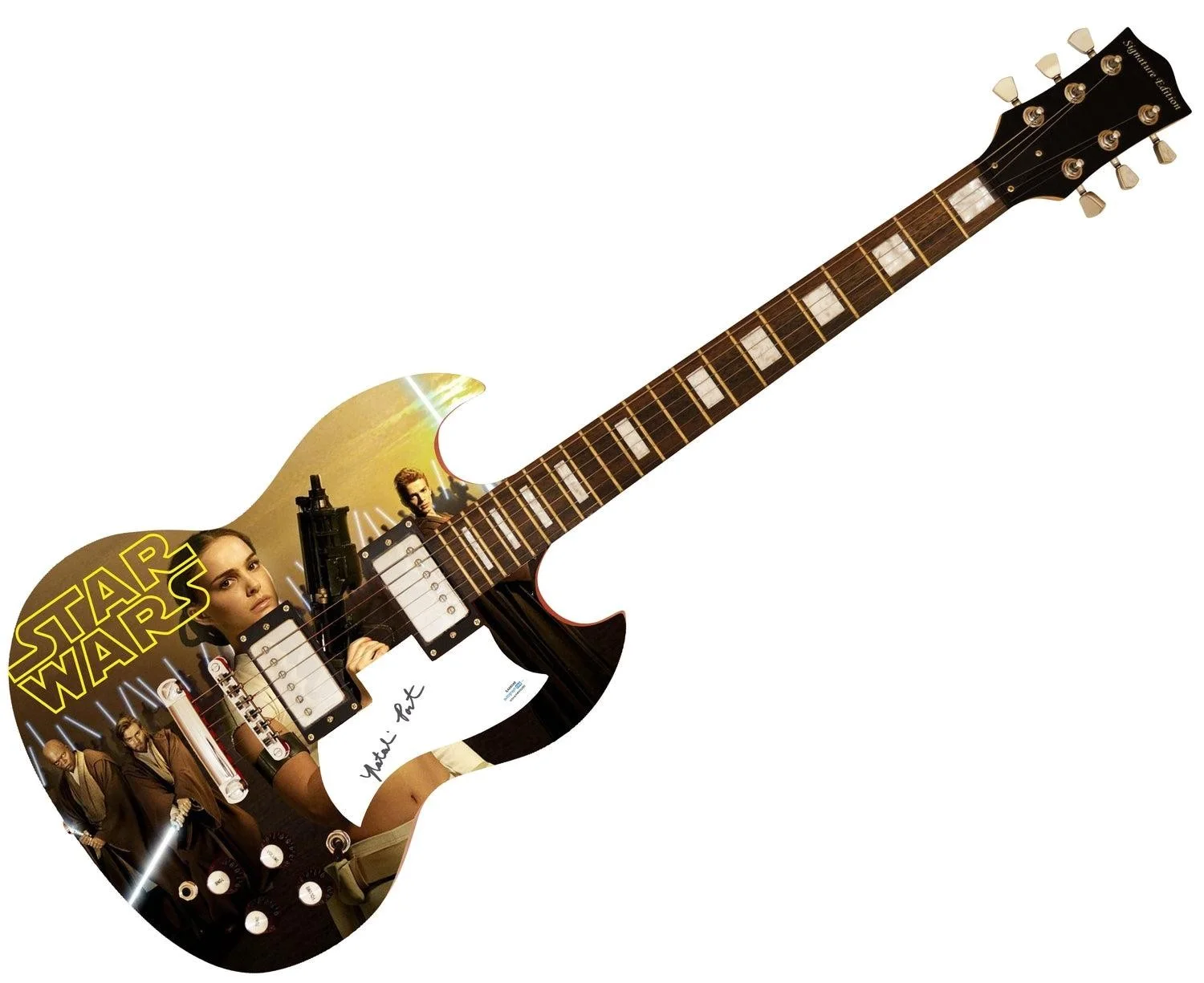 Star Wars Natalie Portman Signed Custom Photo Graphics Guitar ACOA, изображение 3