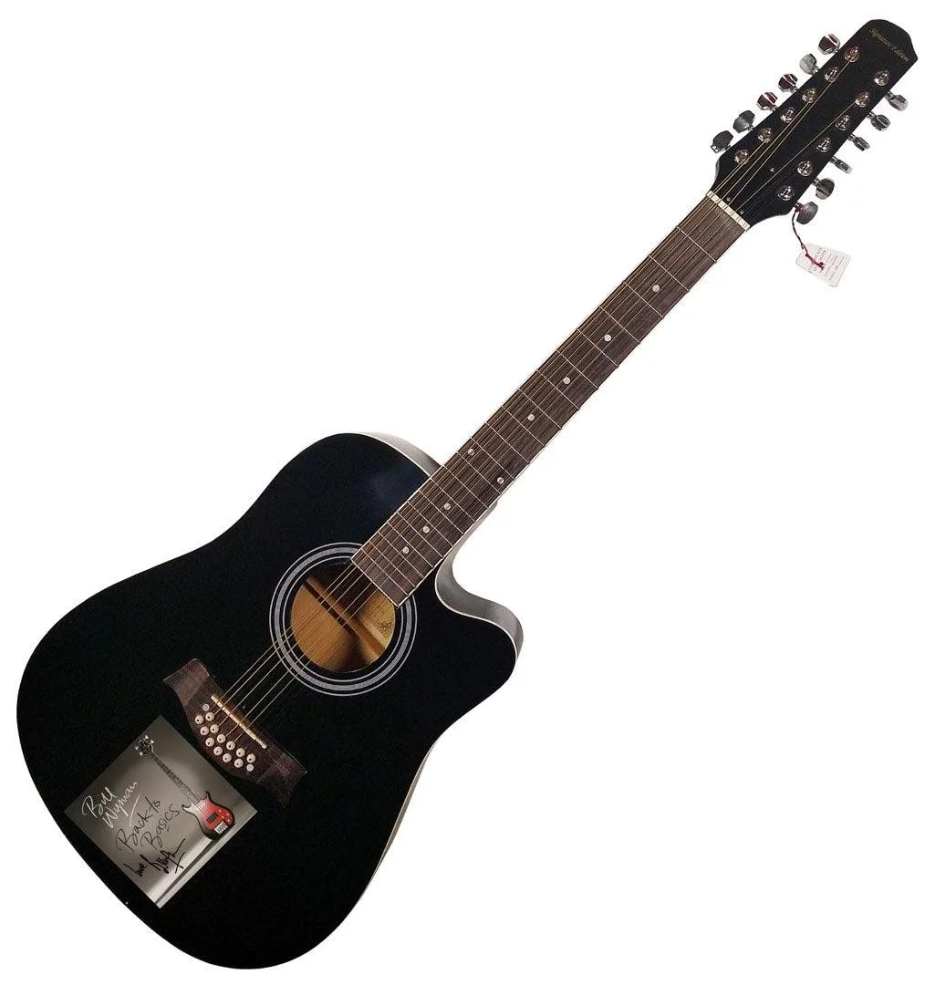 Rolling Stones Bill Wyman Autographed CD Cover 12 String Acoustic Guitar, image 3