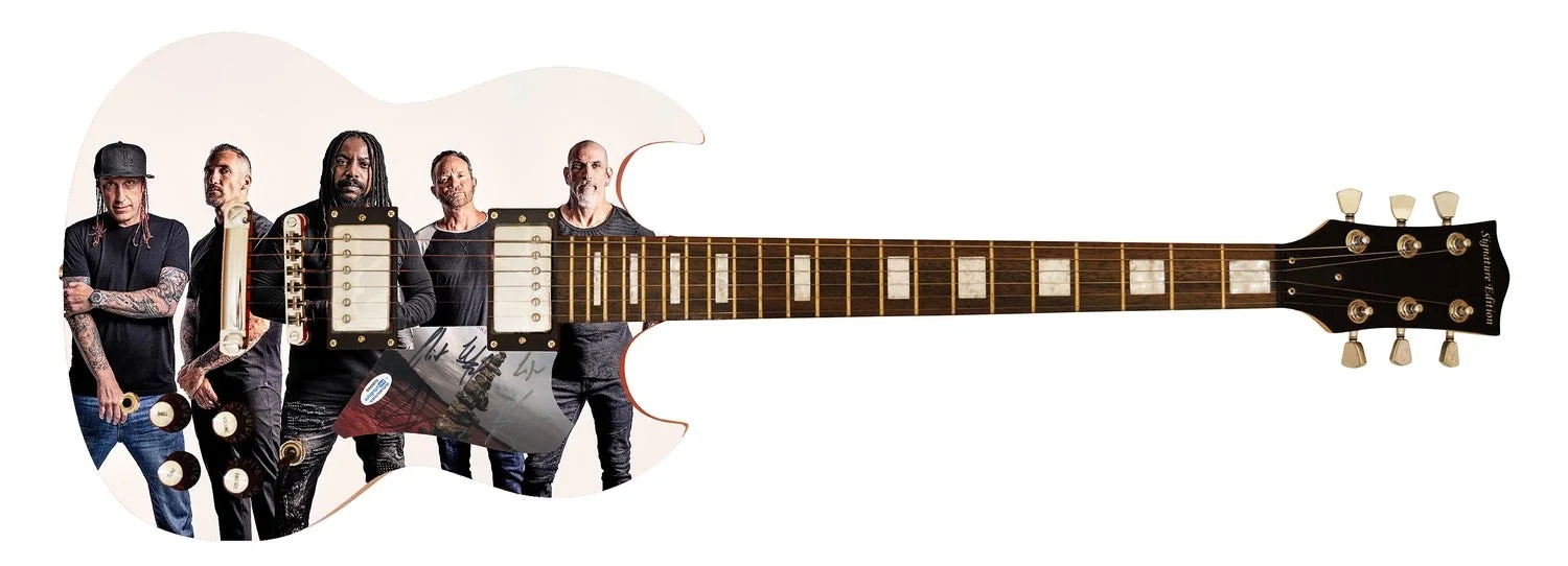 Sevendust Signed Autographed Custom Photo Graphics Guitar ACOA ACOA, image 2
