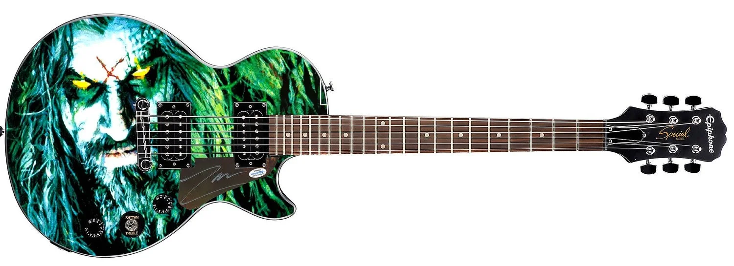 Rob Zombie Hellbilly Deluxe Autographed Gibson Epiphone Les Paul Graphics Guitar, image 2