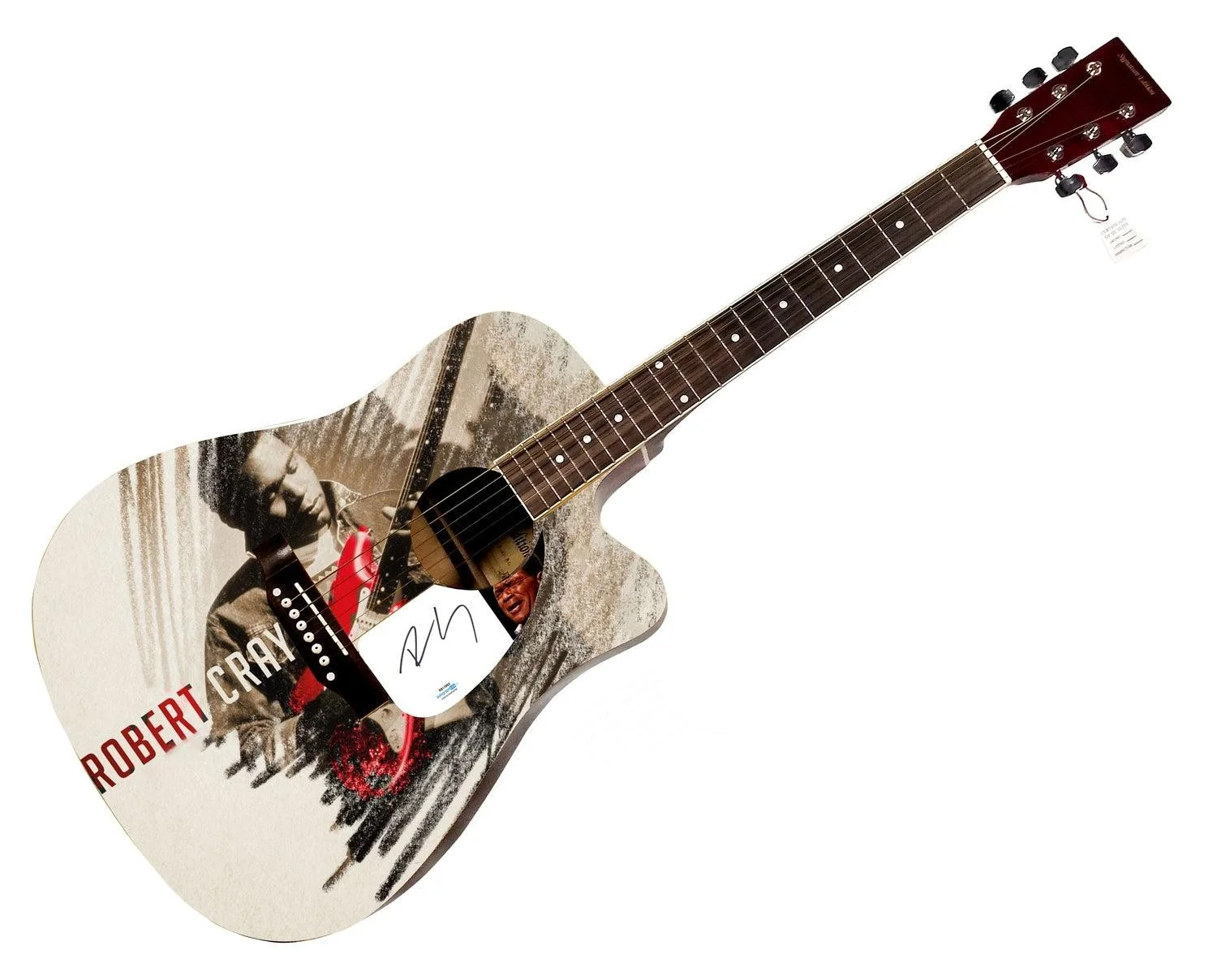Robert Cray Signed Custom Graphics Photo Guitar ACOA ACOA, image 3