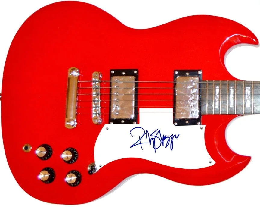 Ricky Skaggs Signed Autographed Red Guitar, image 2