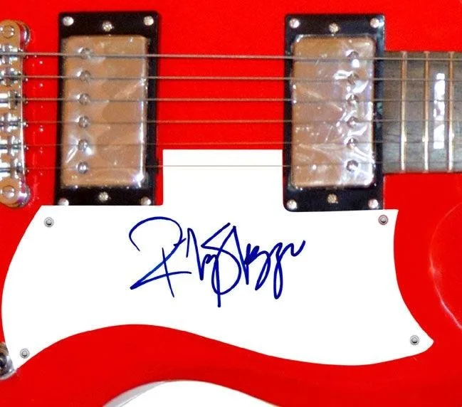 Ricky Skaggs Signed Autographed Red Guitar, image 3