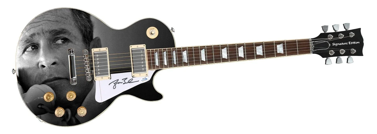 President George W. Bush Signed Custom Graphics Guitar ACOA, image 2