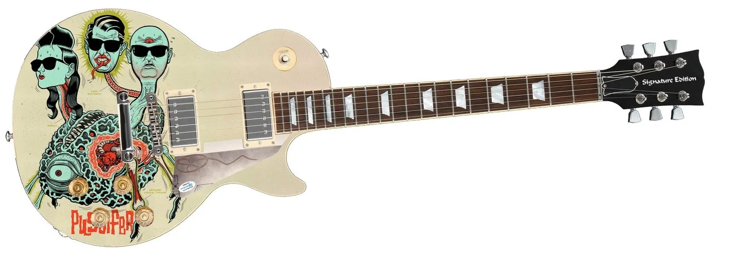 Puscifer Carina Round Signed Epiphone 1/1 Custom Graphics Guitar ACOA, image 2