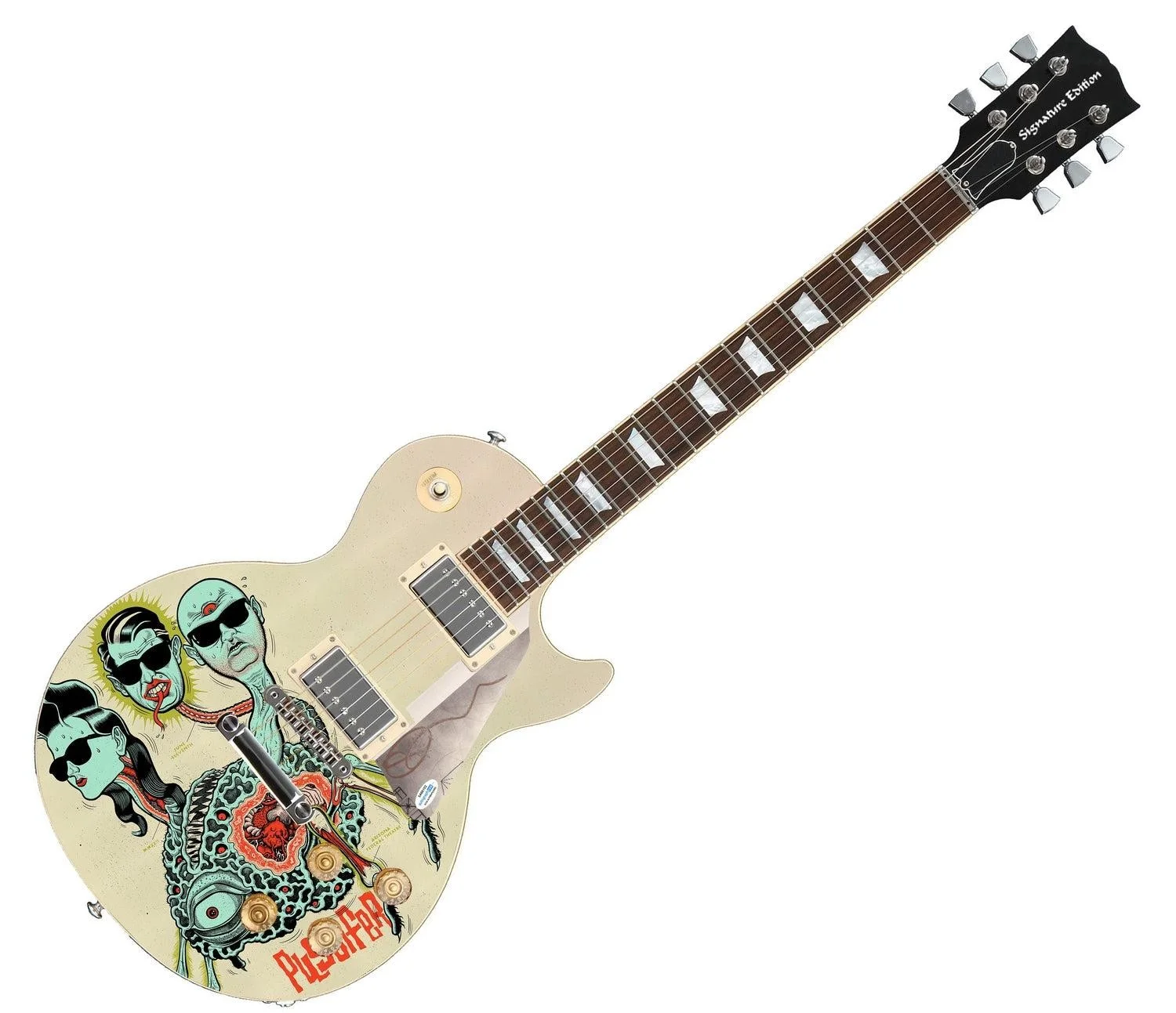 Puscifer Carina Round Signed Epiphone 1/1 Custom Graphics Guitar ACOA, image 3