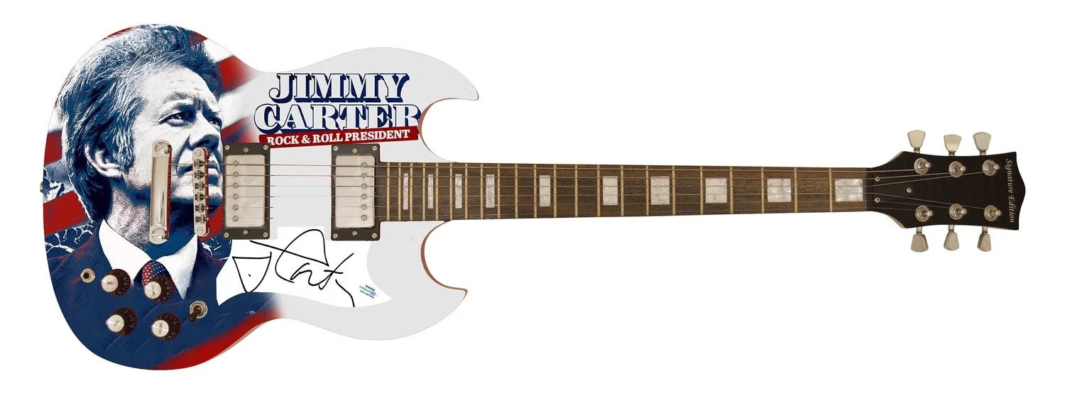 President Jimmy Carter Signed Autographed Photo Guitar ACOA, image 2