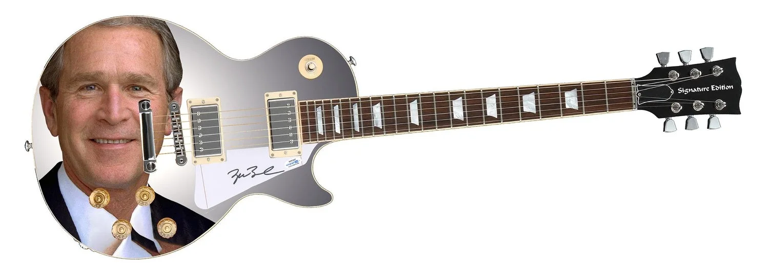 President George W. Bush Signed Custom Graphics Guitar ACOA, image 2