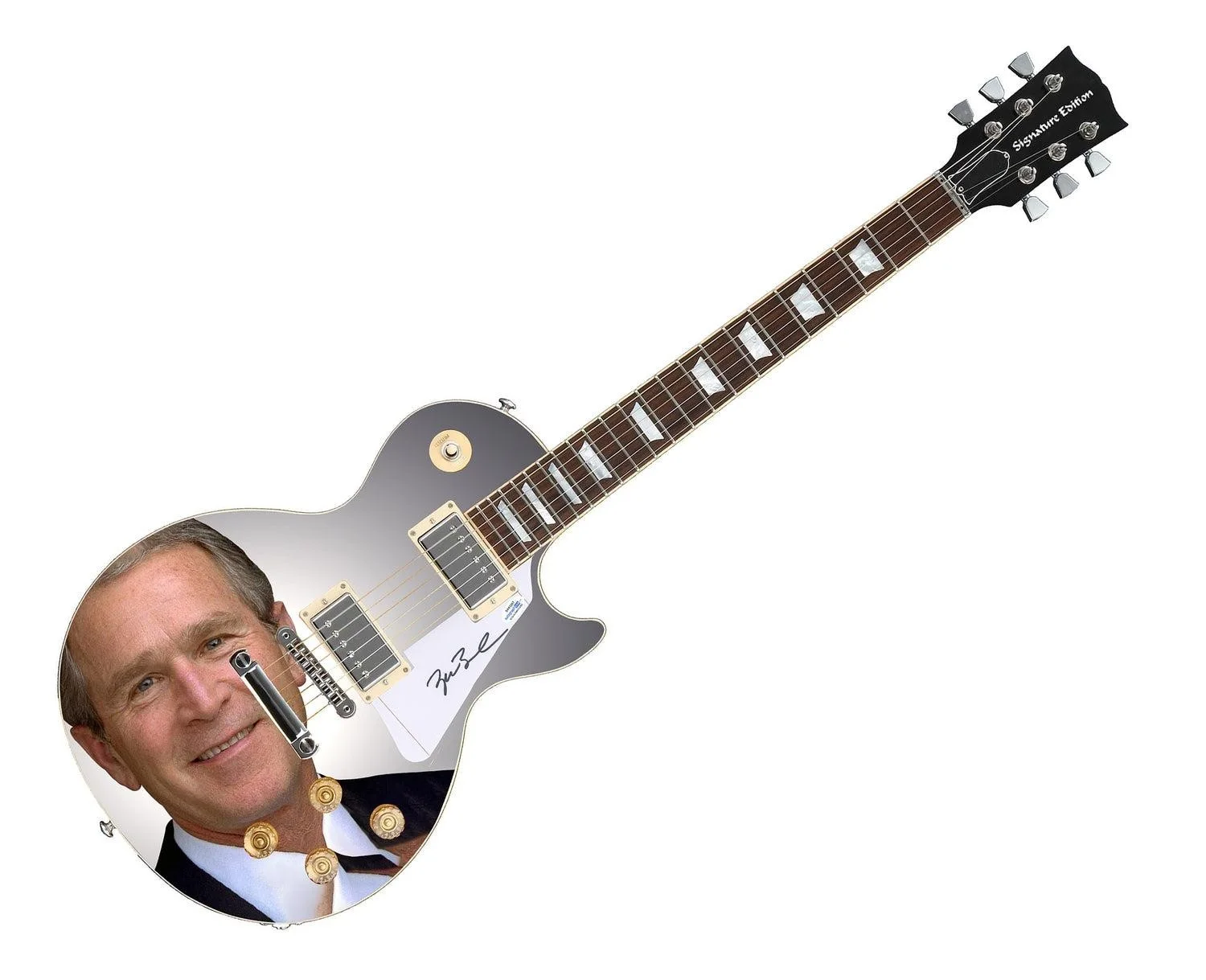 President George W. Bush Signed Custom Graphics Guitar ACOA, image 3