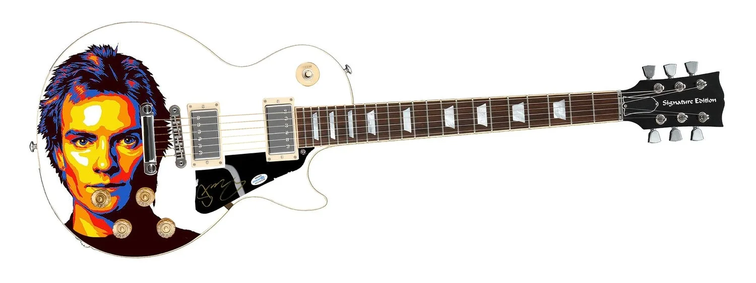 Police Sting Signed Autographed Custom Graphics Photo Guitar ACOA, image 2