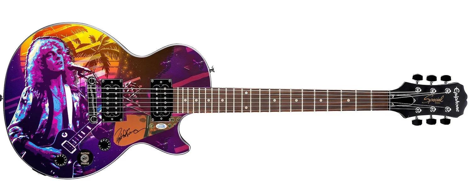 Peter Frampton Autographed Gibson Epiphone Les Paul Photo Graphics Guitar ACOA A, image 2