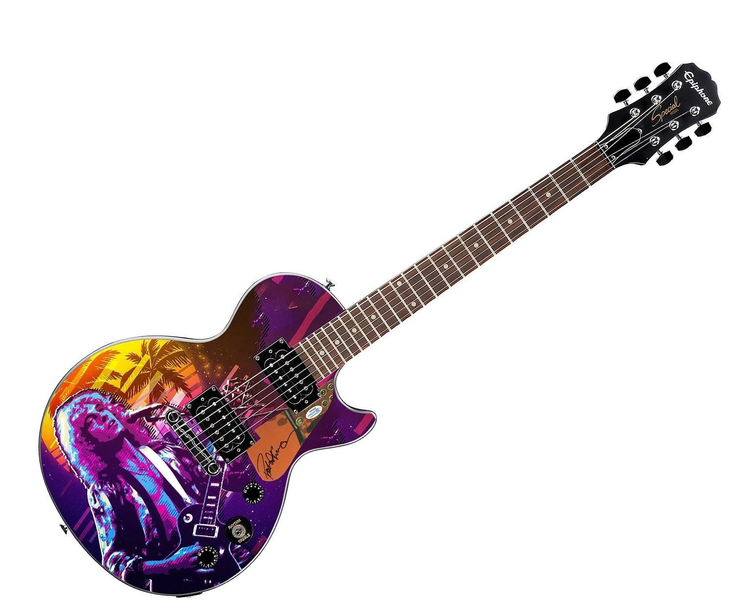 Peter Frampton Autographed Gibson Epiphone Les Paul Photo Graphics Guitar ACOA A, image 3