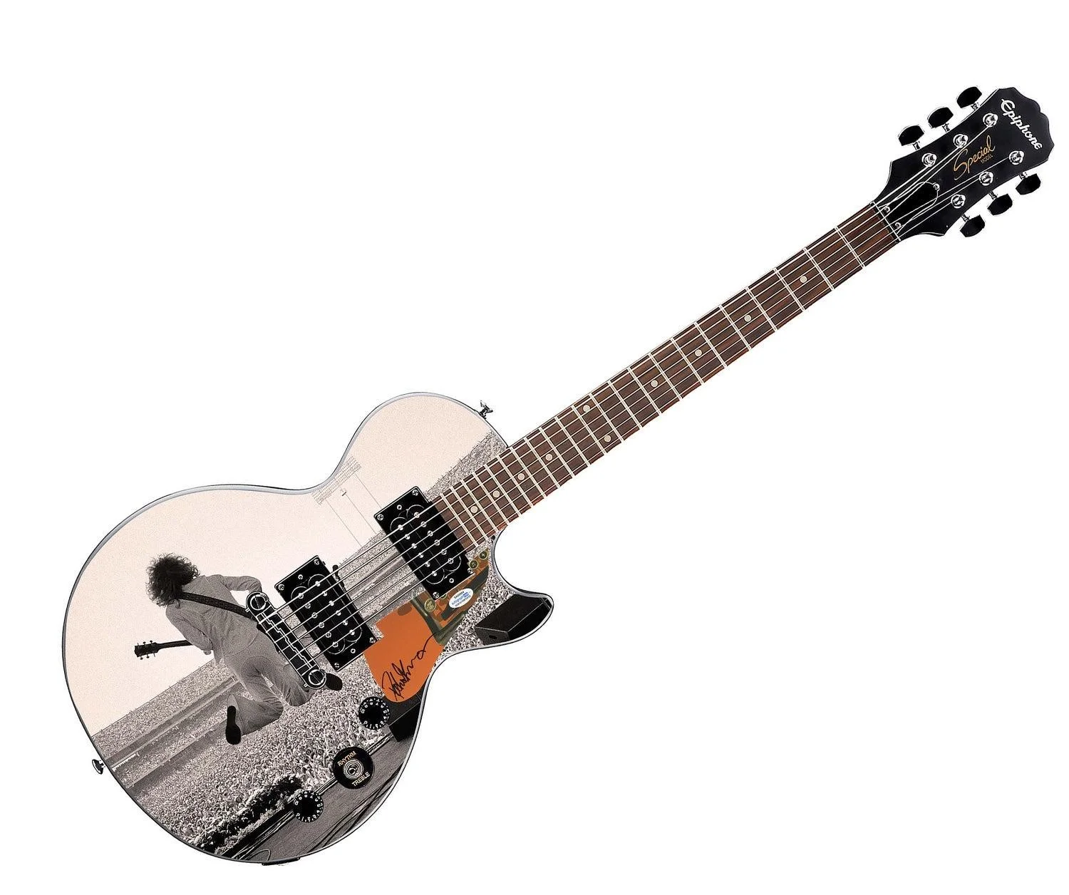 Peter Frampton Autographed Gibson Epiphone Les Paul Photo Graphics Guitar ACOA A, image 3