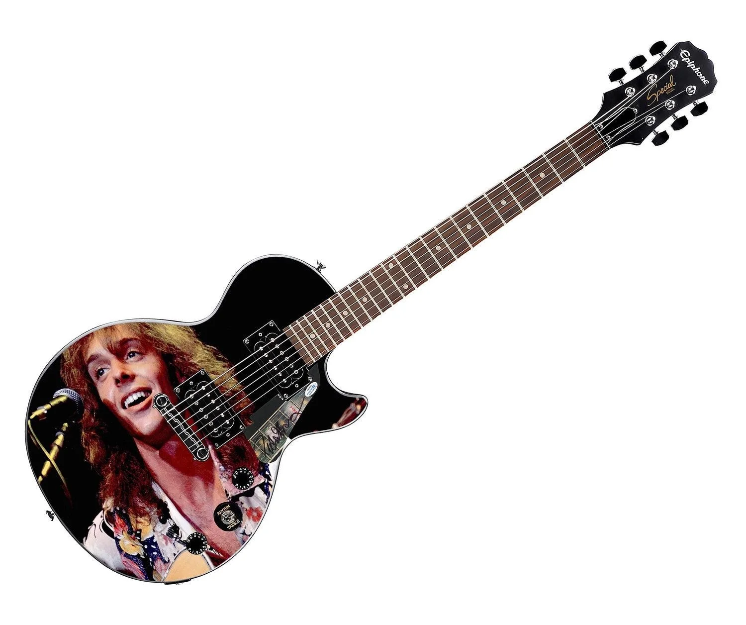 Peter Frampton Signed Gibson Epiphone Les Paul Photo Graphics Guitar ACOA, image 3
