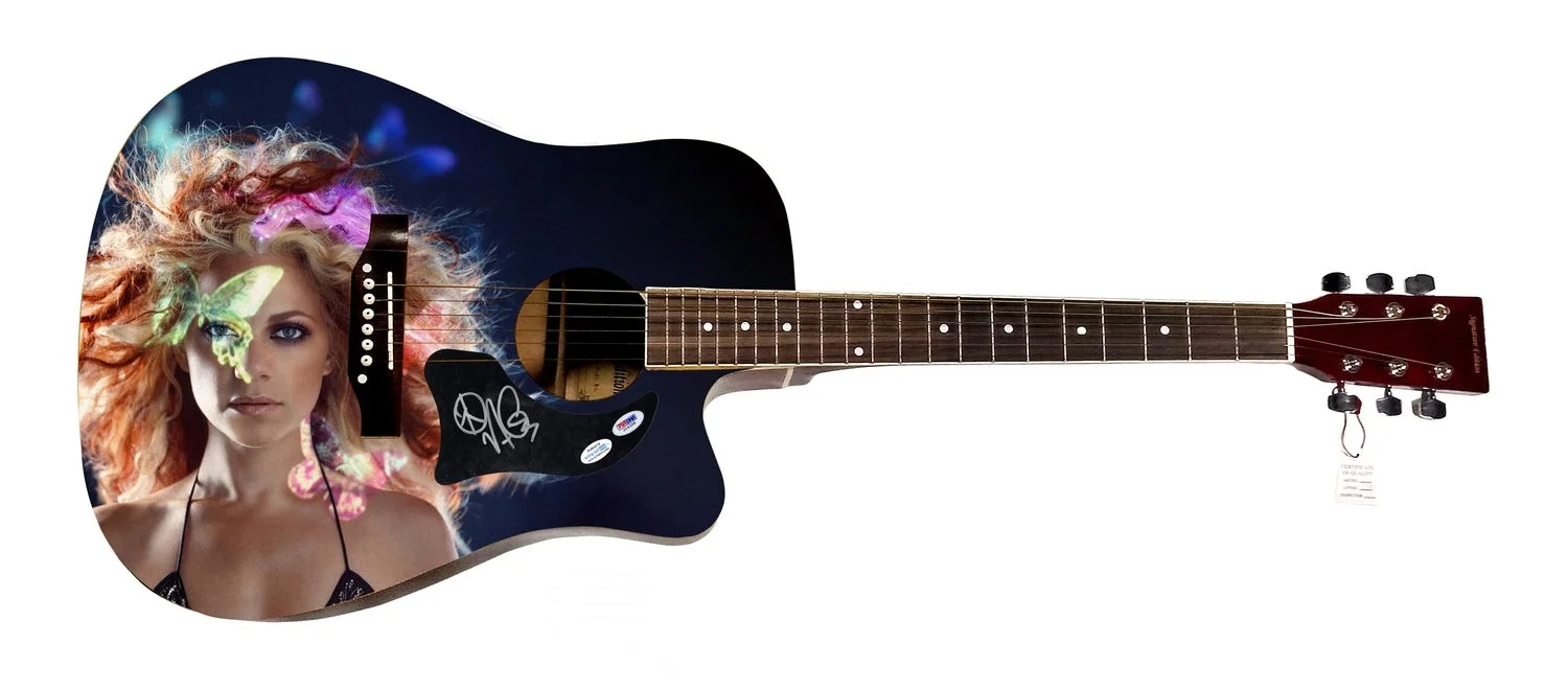 Nikka Costa Signed 1:1 Signature Edition Graphics Photo Guitar ACOA PSA, image 2
